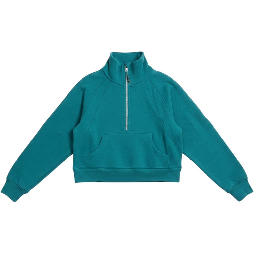 Lululemon Scuba Oversized Half-Zip Hoodie Teal Green XS/S Pullover Sweatshirt